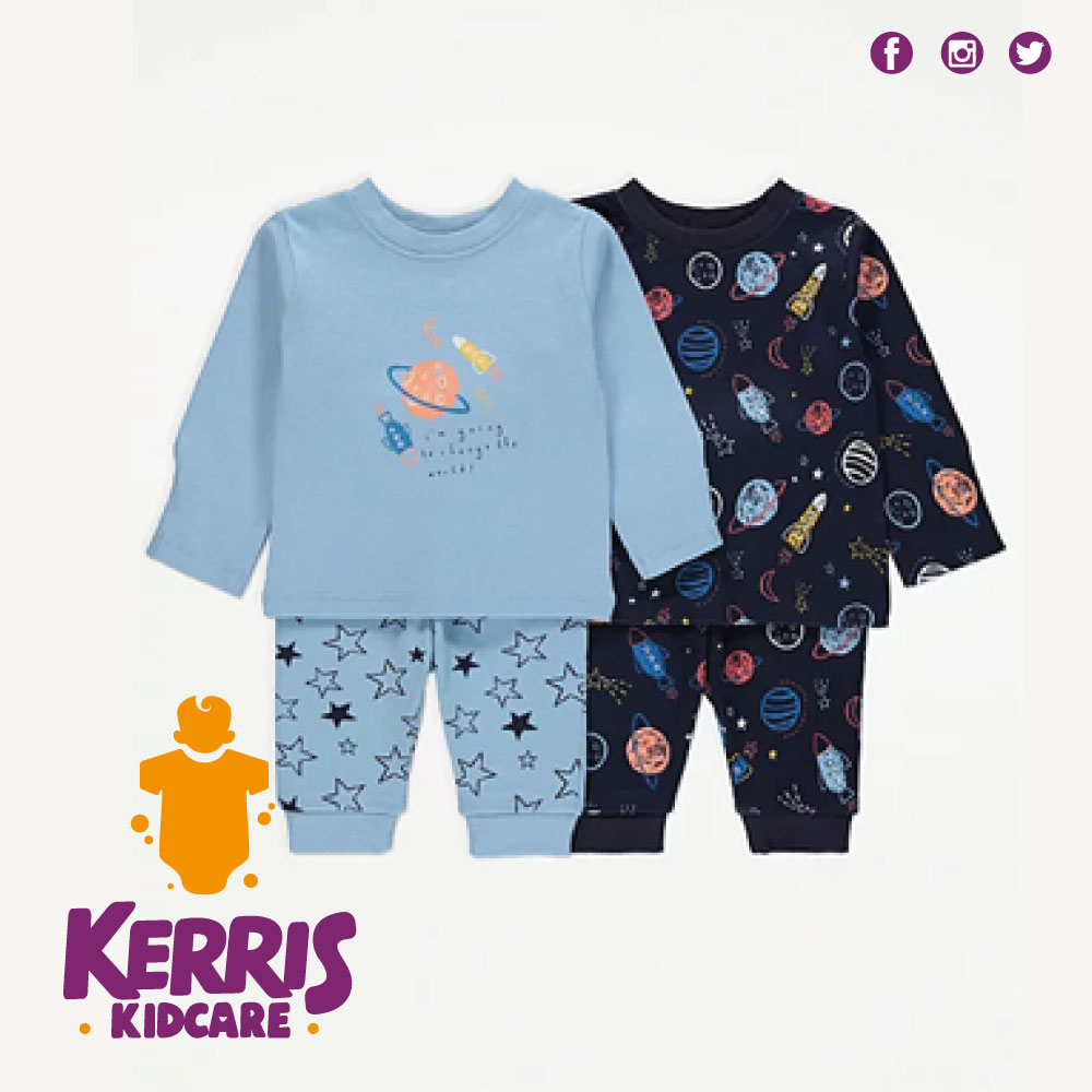 Space Print Long Sleeve Pyjamas